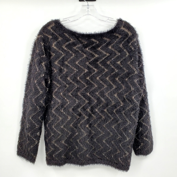 Chico's Zig-Zag Jacquard Fuzzy Pullover Sweater - Picture 8 of 14